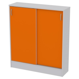 Офисный шкаф СДР-106 цвет Серый+Оранж 106/30/120 см