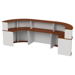 Стойка ресепшн составная ПСУ-70(2), СТЦ-47, Н-23 Белый + Орех Итальянский