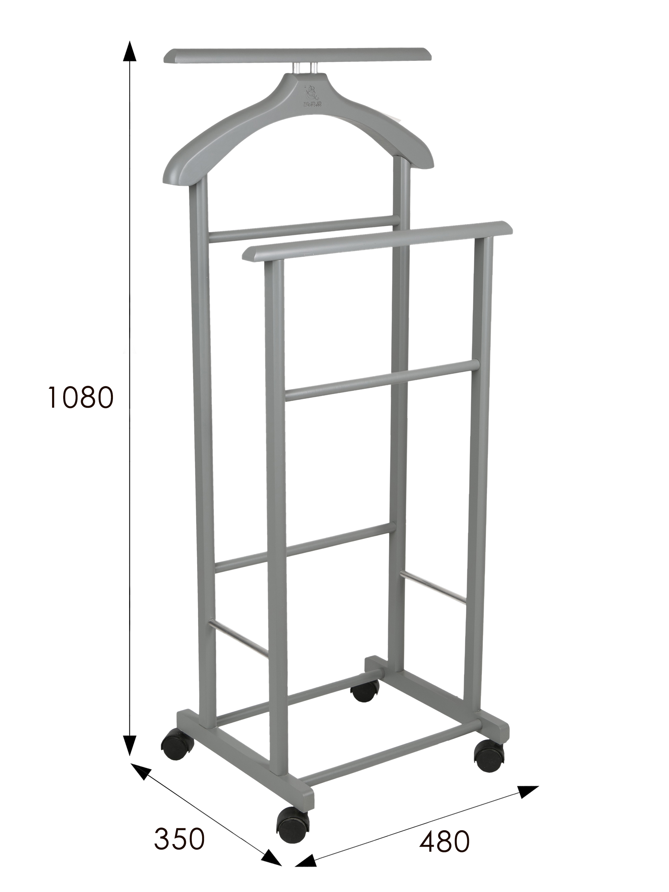 Вешалка костюмная на колесах В 22Н серый