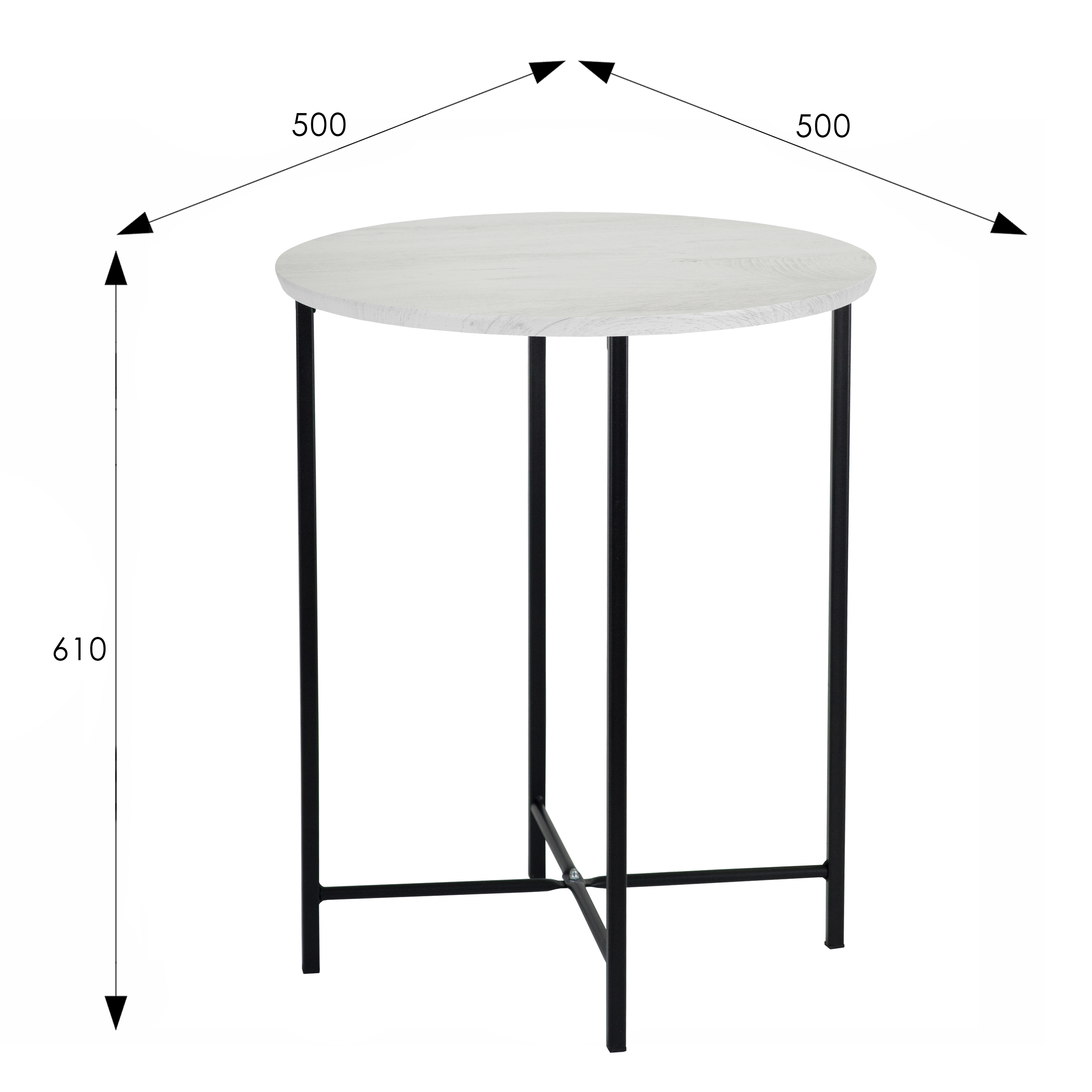 Стол журнальный BeautyStyle 16 дуб дымчатый/черный