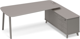 Стoл руководителя правый с опорной тумбой Мокко премиум ТМ М1 118 МП МП МП 216,4/169,2/75,6