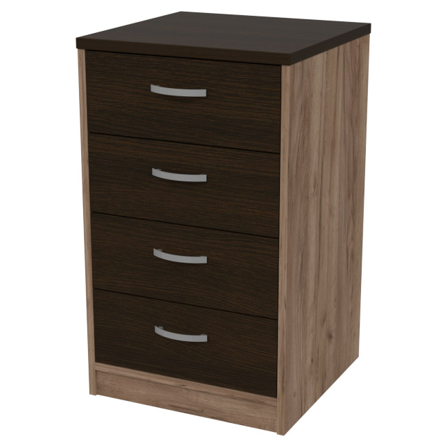 Тумба с ящиками приставная ТС-27+С46 цвет Дуб Крафт + Венге 45/44/76 см