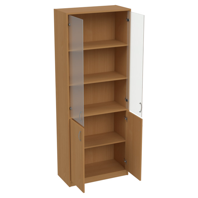 Офисный шкаф ШБ-3+А-5 матовый цвет Бук Бавария 77/37/200 см