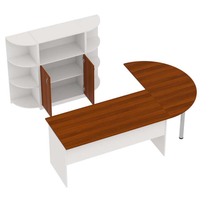 Комплект офисной мебели КП-13 цвет Белый + Орех
