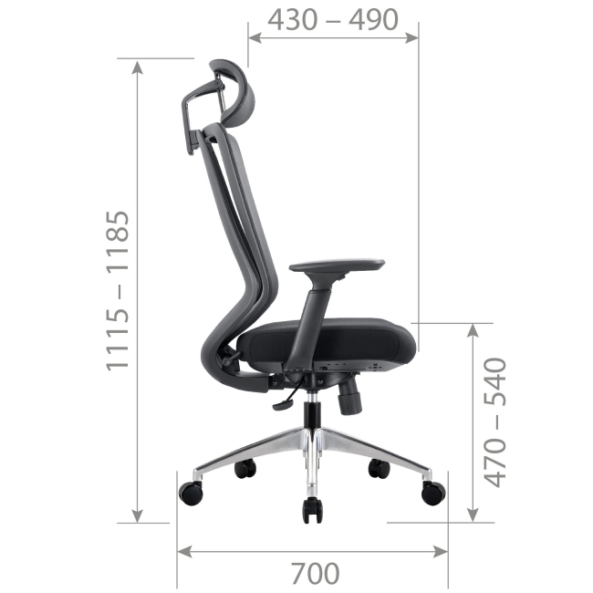 Кресло CHAIRMAN 580 серый/голубой