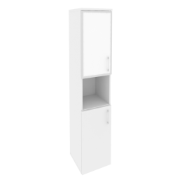 Шкаф высокий узкий левый O.SU-1.4 R L white Белый бриллиант 40/42/197