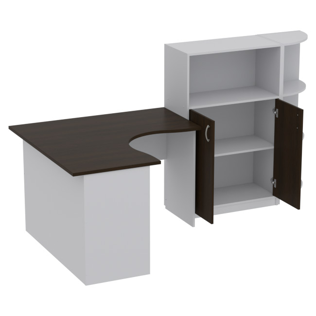 Комплект офисной мебели КП-10 цвет Серый+Венге