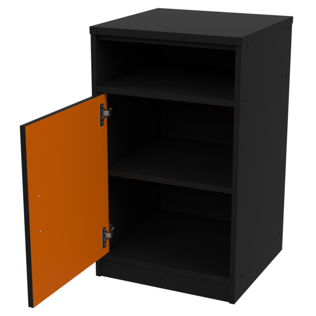 Офисная приставная тумба ТСС-27-5+С46 цвет Черный + Оранж 45/44/76 см