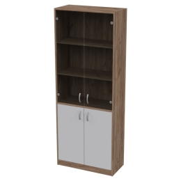 Офисный шкаф ШБ-3+А-5 графит цвет Дуб Крафт+Серый 77/37/201