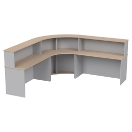 Стойка ресепшн комплект К/ПСУ-70 цвет Светло серый+Дуб Молочный 251/251/60/118 см