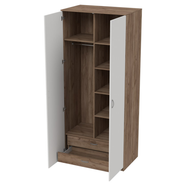 Шкаф для одежды ШО-63 цвет Дуб крафт+Белый 102/63/235 см