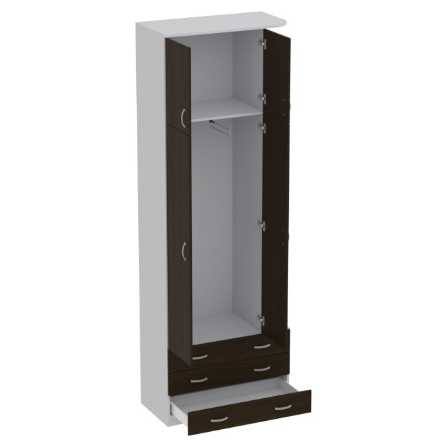 Шкаф для одежды ШО-45 цвет Серый+Венге 89/45/260 см