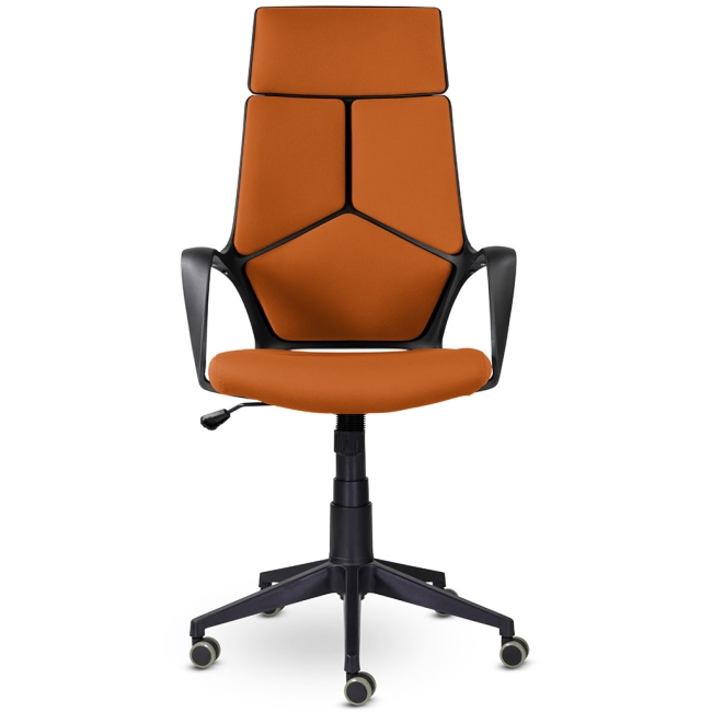 Кресло офисное IQ black plastic+оранжевый