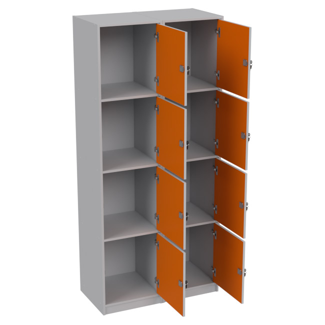 Камера хранения КХ-02 цвет Серый+Оранжевый 90/45/200 см