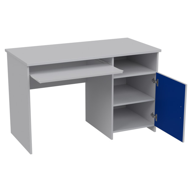 Компьютерный стол СК-21 цвет Серый+Синий 120/60/76 см