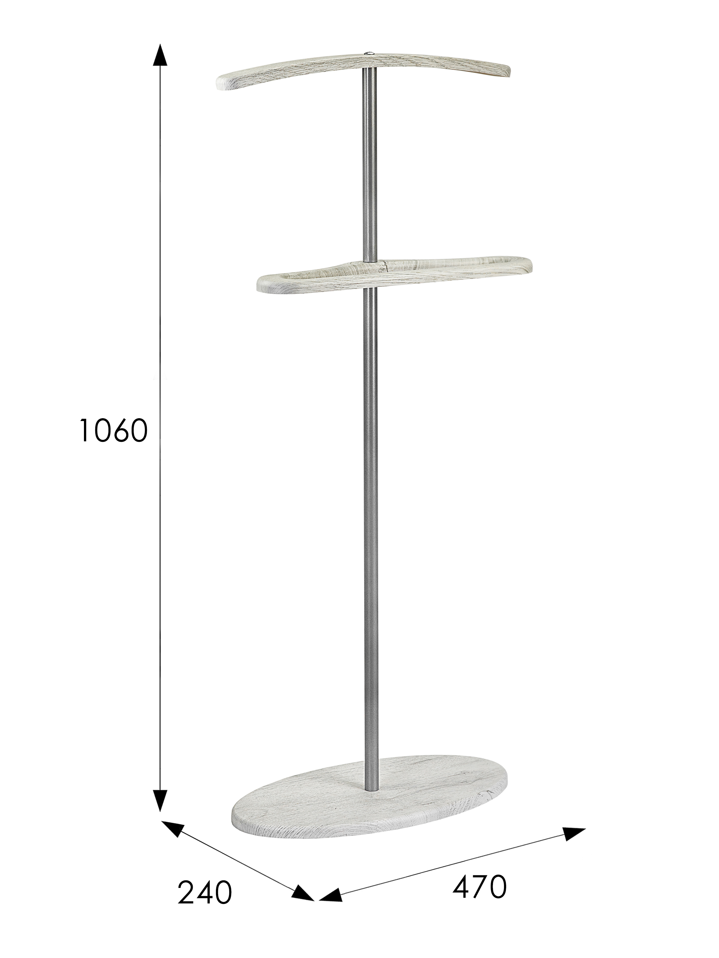 Вешалка костюмная Дэви 3 металлик/дуб дымчатый