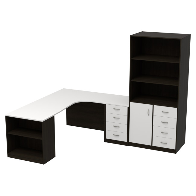 Комплект офисной мебели КП-21 цвет Венге+Белый