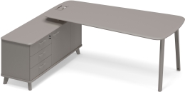 Стoл руководителя левый с опорной тумбой Мокко премиум ТМ М1 117 МП МП МП 216,4/169,2/75,6