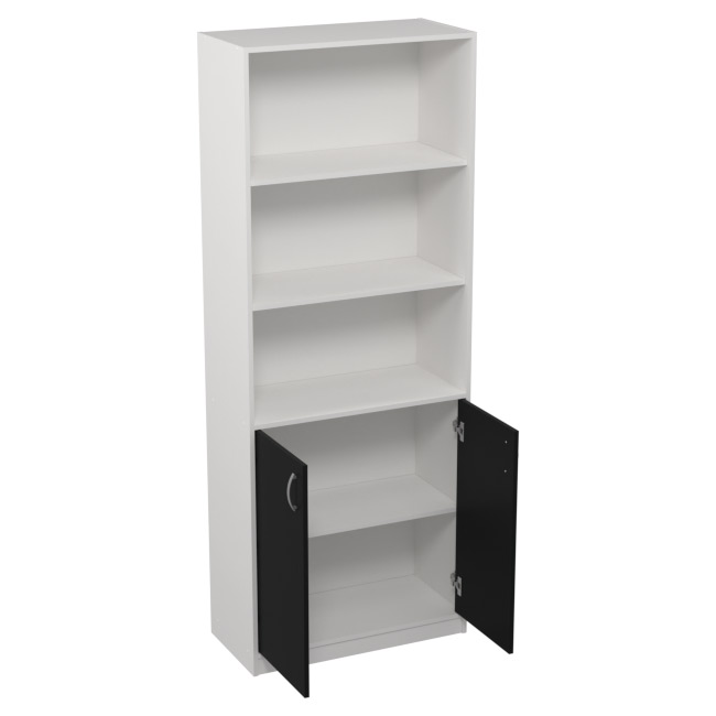 Шкаф для офиса ШБ-3 цвет Белый + Черный 77/37/200 см