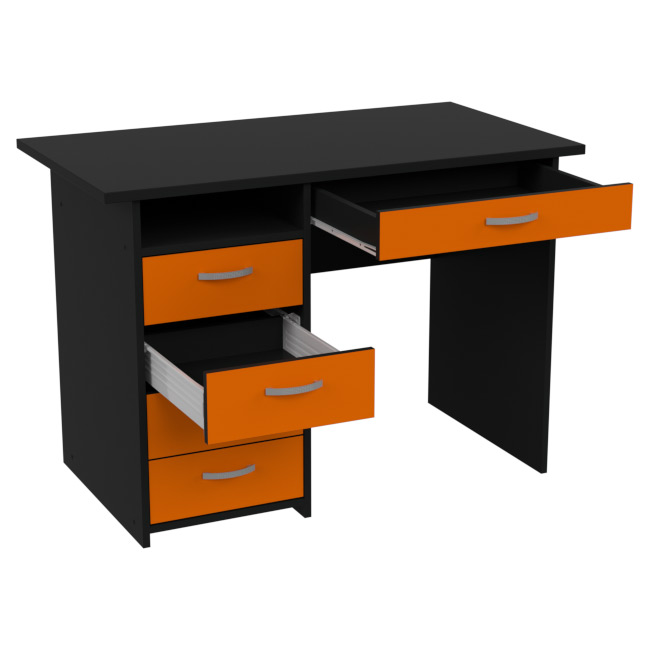 Cтол с тумбой СТ-46Л цвет Черный + Оранж 110/60/76 см