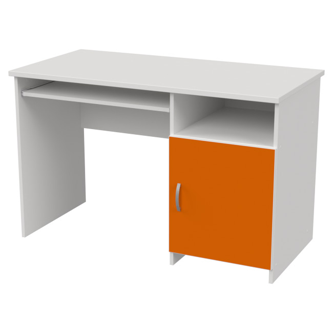 Компьютерный стол СК-21 цвет Белый+Оранж 120/60/76 см