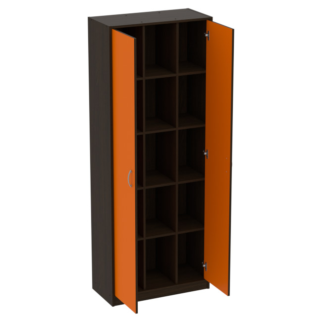 Офисный шкаф ША-2 цвет Венге+Оранж77/37/200 см
