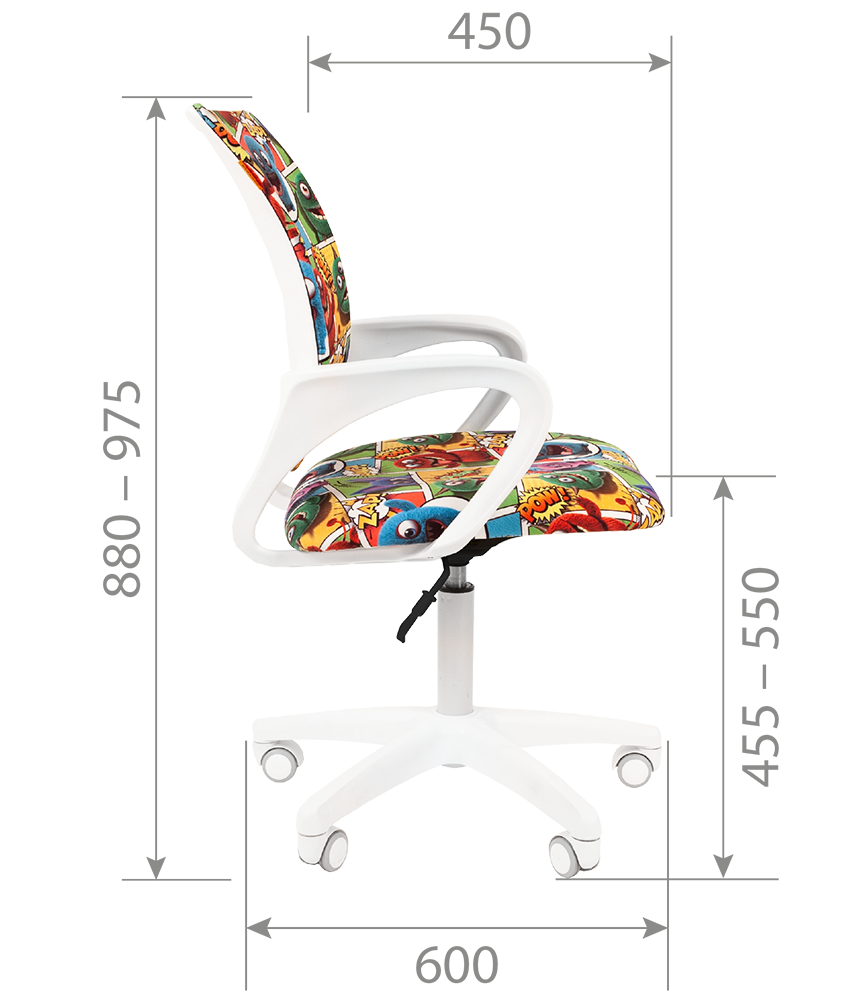 Кресло детское CHAIRMAN KIDS 103 LT Белый монстры