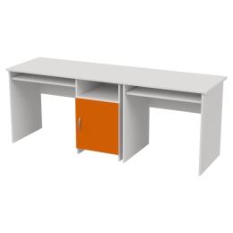 Офисный стол СК-21+СК-27 цвет Белый+Оранж