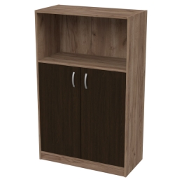Офисный шкаф СБ-63 цвет Венге+Дуб Крафт 77/37/123 см