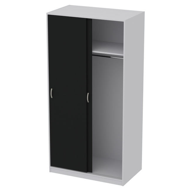 Шкаф для одежды ШК-2 цвет Серый + Черный 100/58/200
