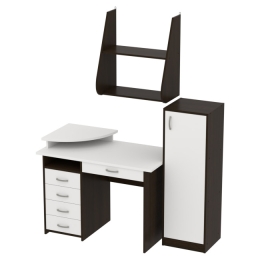 Комплект офисной мебели КП-14 цвет Венге + Белый