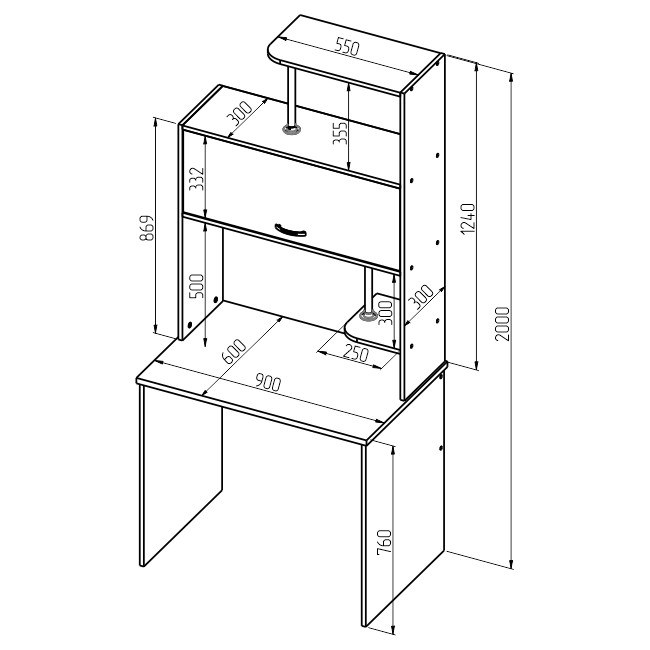 Компьютерный стол ширина 600