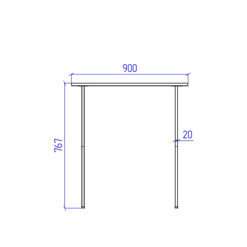 Стол на металлокаркасе СМХ-8 цвет Серый 90/73/76,7 см