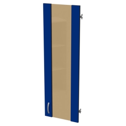 Дверь в рамке ДВ-62 Синий + кромка Черный стекло тон. бронза 36,5/1,6/113,1