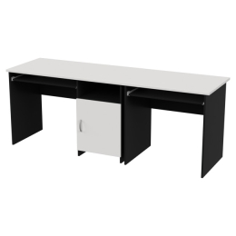 Офисный стол СК-21+СК-27 цвет Черный + Белый