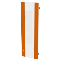 Дверь в рамке ДВ-62 Оранжевый + кромка Белый стекло прозрачное 36,5/1,6/113,1