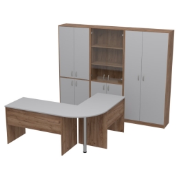 Комплект офисной мебели КП-11 цвет Дуб Крафт+Серый