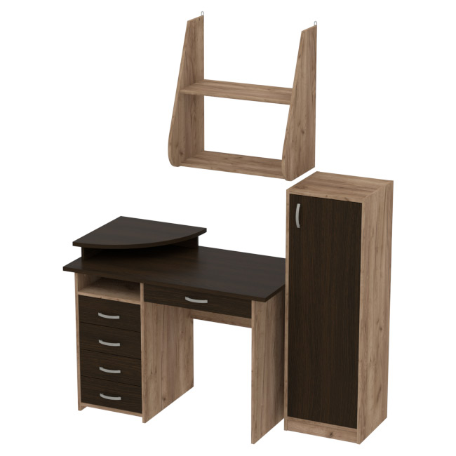 Комплект офисной мебели КП-14 цвет Дуб Крафт+Венге
