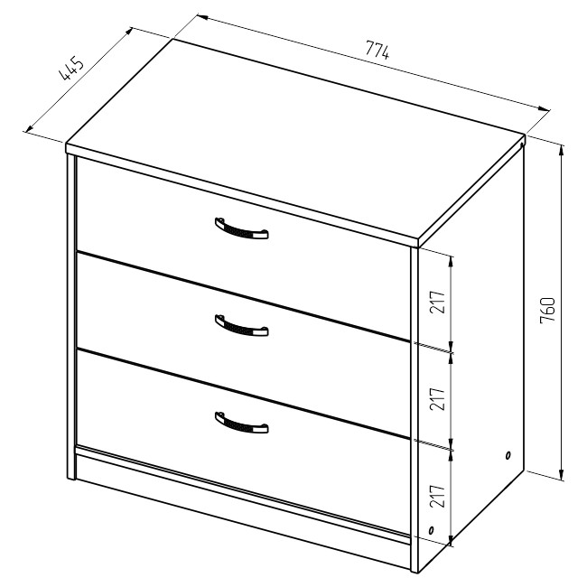 Комод схема с размерами