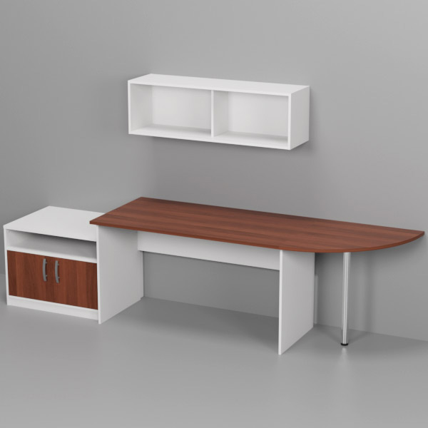 Комплект офисной мебели КП-15 цвет Белый+Орех