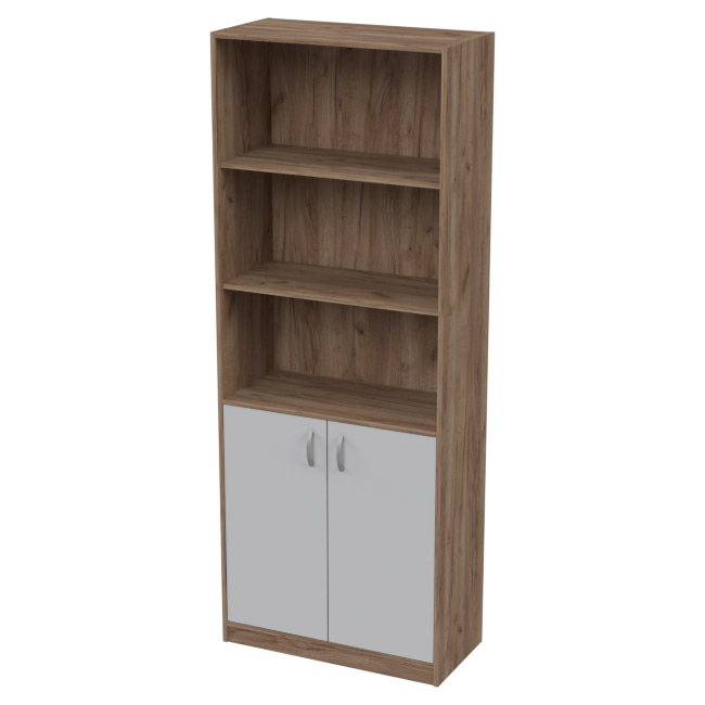 Офисный шкаф ШБ-3 цвет Дуб Крафт+Серый 77/37/200 см