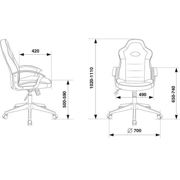 Кресло игровое Бюрократ VIKING-11/BL-RED