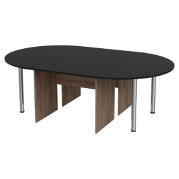 Стол для переговоров составной 236/146/76 Дуб Крафт+Черный