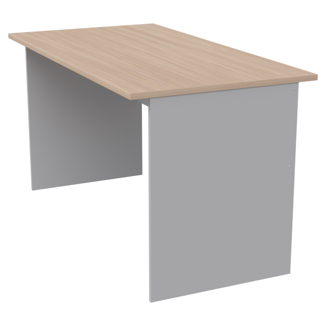 Офисный стол СТ-48 цвет Серый+Дуб Молочный 140/73/76