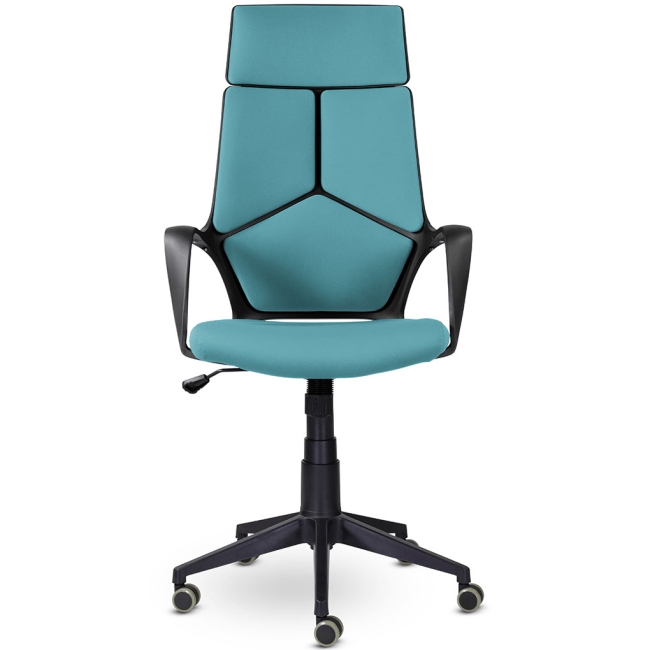 Кресло офисное IQ black plastic+небесно-голубой