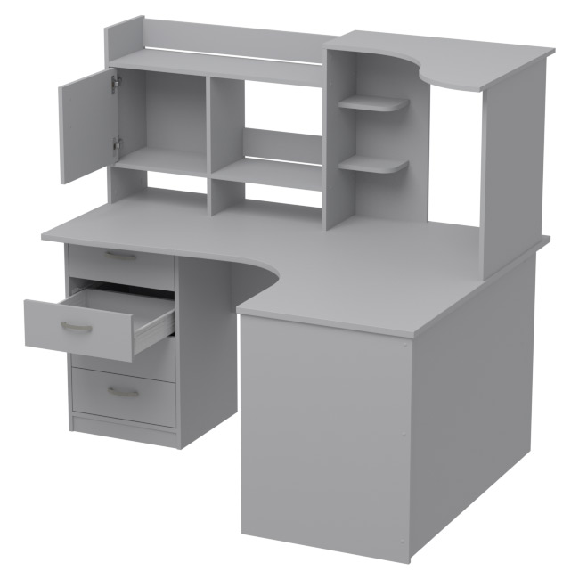 Компьютерный стол СКЭ-5 Левый цвет Серый 158/120/141 см