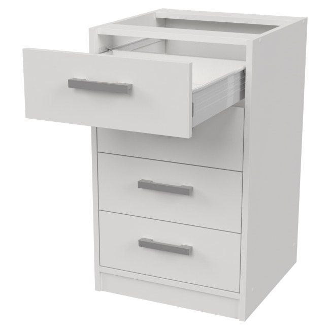 Офисная приставная тумба ТС-27+С-17М цвет Белый 45/44/74 см