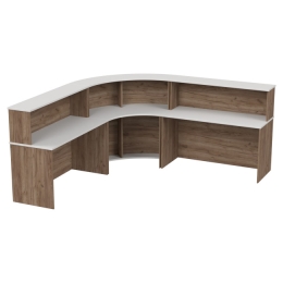 Стойка ресепшн комплект К/ПСУ-70 цвет Дуб Крафт Табачный+Белый 251/251/60/118 см