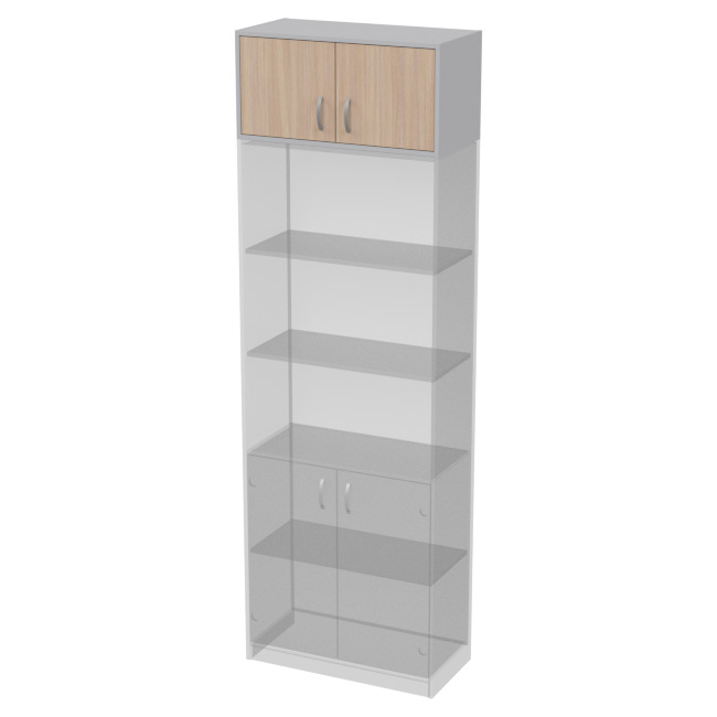 Антресоль АН-01 цвет Серый+Дуб Молочный 77/37/38 см