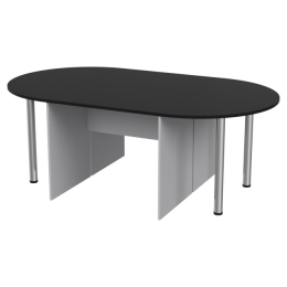 Стол для переговоров составной 210/120/76 Серый+Черный